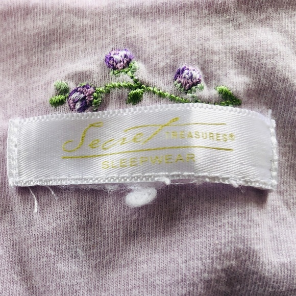 Violet Purple Floral Nightgown Pullover Sleeveless SECRET TREASURES Medium - Picture 2 of 8
